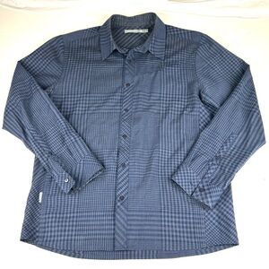 Icebreaker Merino 100% Wool Flannel Men Large Long Sleeve L/S Blue